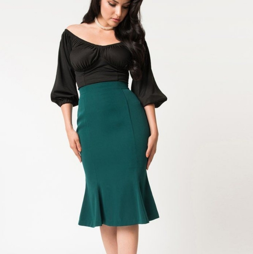 Unique Vintage Micheline Pitt Sassafras pencil skirt
